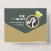 1e trouwfeest ring met groene peridot all in one uitnodiging (Achterkant)