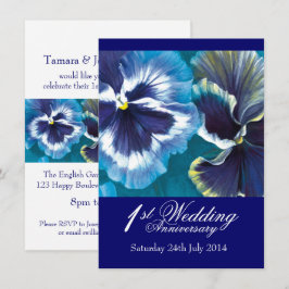 1e trouwfeest uitnodiging blauw