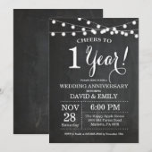 1e trouwjubileum uitnodiging krijtbord (Voorkant / Achterkant)