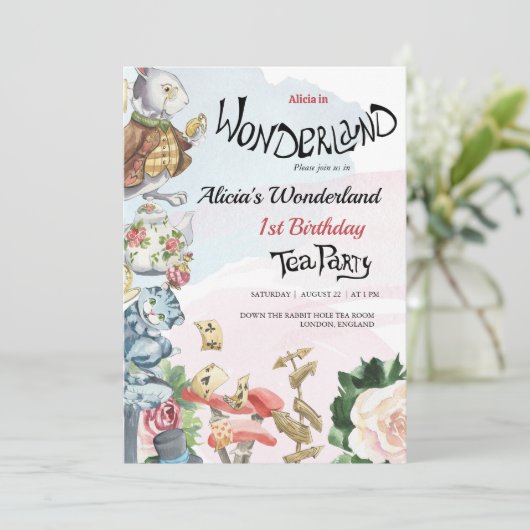 1e uitnodiging op zaterdag | Tea Party (Staand voorkant)