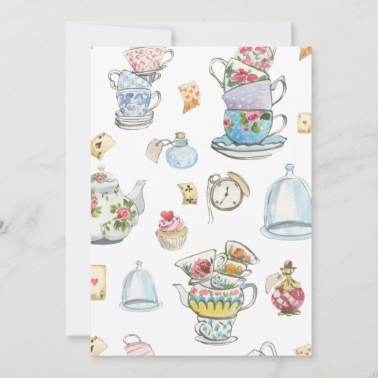 1e uitnodiging op zaterdag | Tea Party (Achterkant)