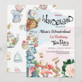 1e uitnodiging op zaterdag | Tea Party (Voorkant / Achterkant)