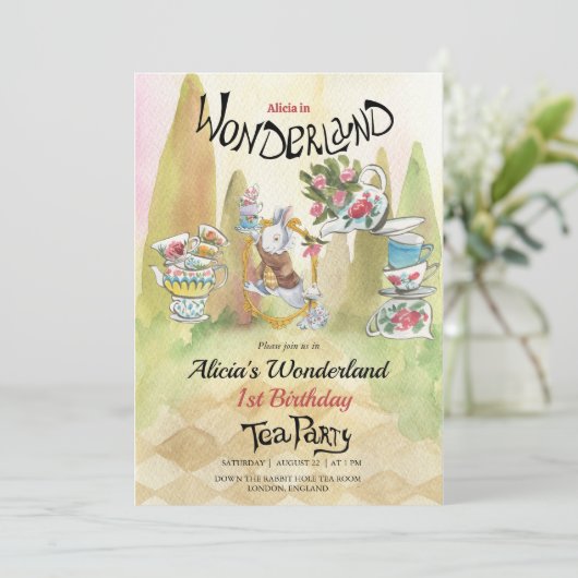 1e uitnodiging op zaterdag | Tea Party (Staand voorkant)