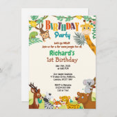 1e uitnodiging tot Oerwoud van Birthday (Voorkant / Achterkant)