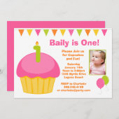 1e uitnodiging van de partij van Birthday (Voorkant / Achterkant)