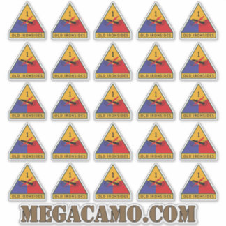 1e US Pantserdivisie Oude Ironsides patch x25 Sticker