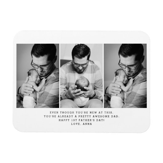 1e Vaderdag 3 Foto Magneet (Horizontaal)