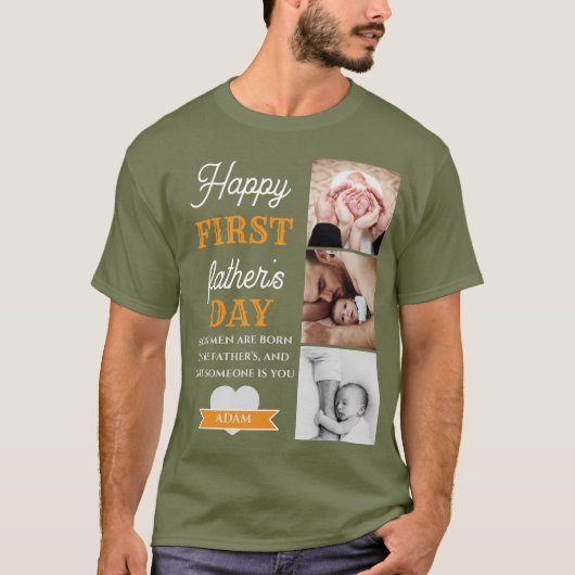 1e Vaderdag 3 foto T-shirt (Voorkant)