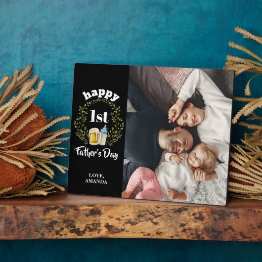 1e Vaderdag Aangepaste foto Plaque Fotoplaat (Zijkant)