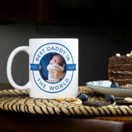 1e Vaderdag Beste papa in de wereld Blauw Jaar Koffiemok