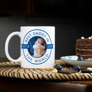 1e Vaderdag Beste papa in de wereld Blauw Jaar Koffiemok