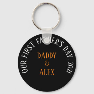 1e Vaderdag cadeau, Gepersonaliseerde papa sleutel Sleutelhanger