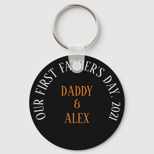 1e Vaderdag cadeau, Gepersonaliseerde papa sleutel Sleutelhanger (Voorkant)