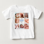 1e Vaderdag Foto Collage Baby T-Shirt (Voorkant)