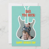 1e Vaderdag pa You Rock Funny Guitar Player Feestdagenkaart (Voorkant)