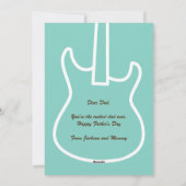 1e Vaderdag pa You Rock Funny Guitar Player Feestdagenkaart (Achterkant)