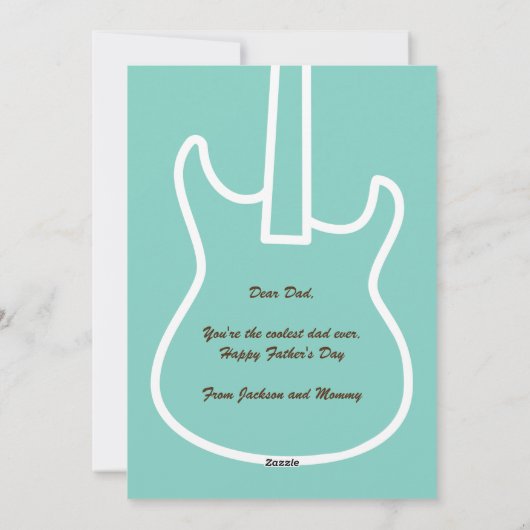 1e Vaderdag pa You Rock Funny Guitar Player Feestdagenkaart (Achterkant)