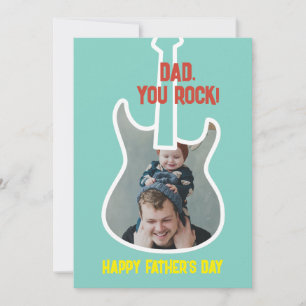 1e Vaderdag pa You Rock Funny Guitar Player Feestdagenkaart