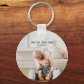 1e Vaderdag pappa Son Daughter Pas Foto aan Sleutelhanger (Achterkant)