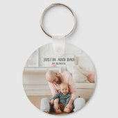 1e Vaderdag pappa Son Daughter Pas Foto aan Sleutelhanger (Achterkant)