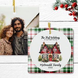 1e vakantie in New Home Housewarming Cottage Chic Keramisch Ornament