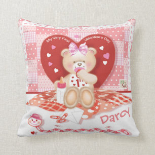 1e Valentijnsdag Baby Girl Kussen