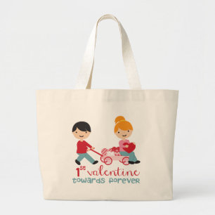 1e Valentijnsdag Grote Tote Bag