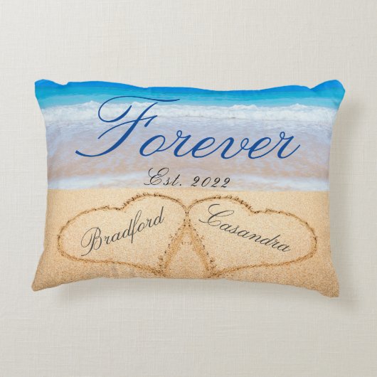 1e Valentijnsdag / jaar, aandenken aan jubileum Accent Kussen (Achterkant)