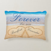 1e Valentijnsdag / jaar, huwelijksherinnering Accent Kussen (Achterkant)