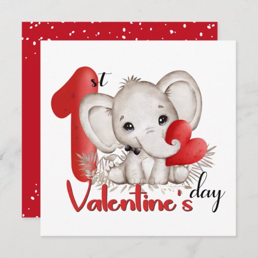 1e Valentijnsdag kaart voor een baby (Voorkant / Achterkant)