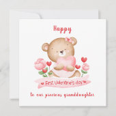 1e Valentijnsdag meisje roze Valentijnsdag Kaart (Voorkant)