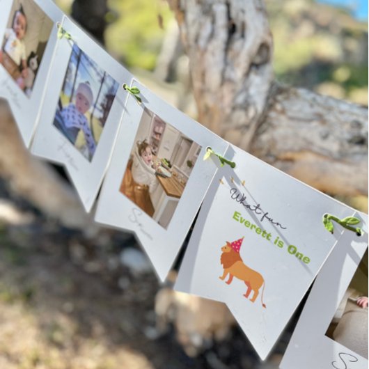 1e verjaardag 12 maanden foto Bunting Banner