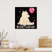 1e verjaardag  | 1 jaar Baby | Baby Cadeau Poster (Keuken)