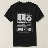 1e verjaardag 1 jaar Geweldige 365 dagen 1 jaar T-shirt (Design voorkant)