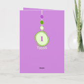 1e verjaardag 1 vandaag naam schattig luiaard groe kaart (Achterkant)