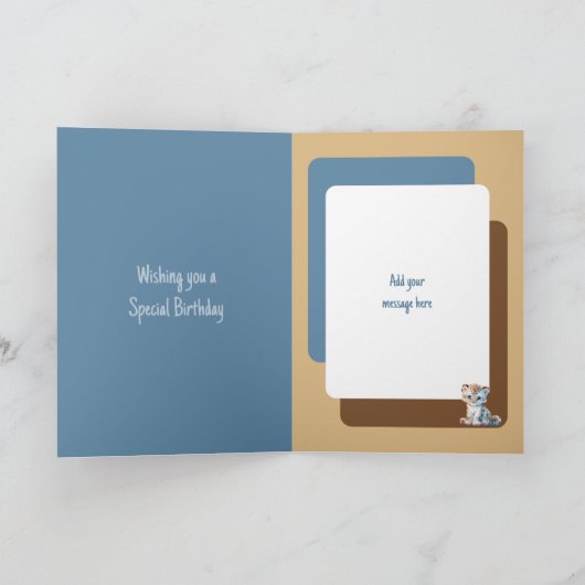 1e verjaardag 1 vandaag naam schattig luipaard bla kaart (Binnen)