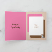 1e verjaardag 1 vandaag naam schattige luipaard ro kaart (Binnen)