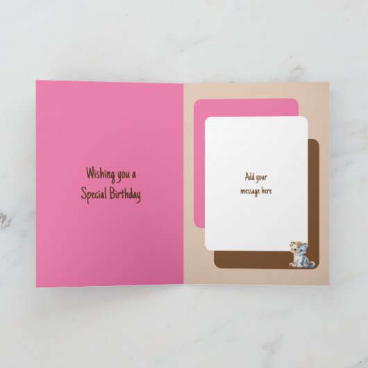 1e verjaardag 1 vandaag naam schattige luipaard ro kaart (Binnen)