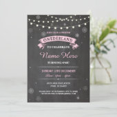 1e Verjaardag 1 Wonderland Onederland Feestuitnodi Kaart (Staand voorkant)