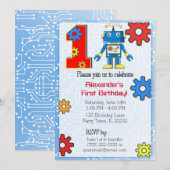 1e verjaardag Aangepast voor robot Kaart (Voorkant / Achterkant)