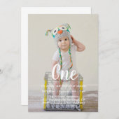 1e verjaardag aangepaste foto kaart (Voorkant / Achterkant)