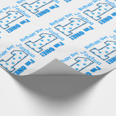 1e verjaardag aangepaste naam blauwe sterren numme cadeaupapier (Hoek)