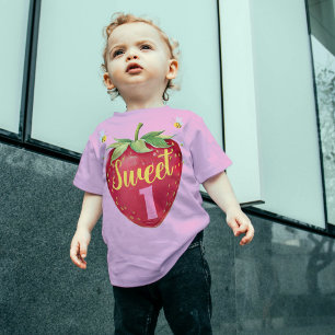 1e verjaardag Aardbei baby top eerste 1 jaar oud
