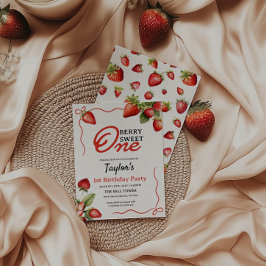 1e verjaardag aardbeien uitnodiging
