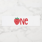 1e verjaardag aardbeienthema Sweet One Waterfles Etiket (Enkel label)