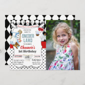 1e verjaardag Alice in Wonderland Uitnodiging (Voorkant / Achterkant)