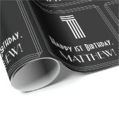 1e verjaardag: Art Deco geïnspireerde look "1" w / Cadeaupapier (Rol Hoek)