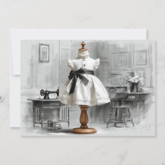 1e Verjaardag Atelier Zwart & Wit Stijl Kaart (Voorkant)