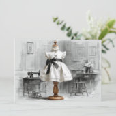 1e Verjaardag Atelier Zwart & Wit Stijl Kaart (Staand voorkant)