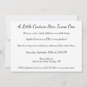 1e Verjaardag Atelier Zwart & Wit Stijl Kaart (Achterkant)